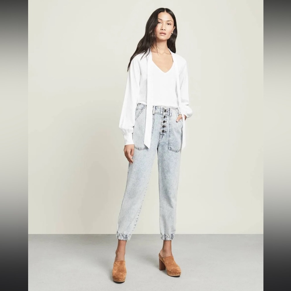 VERONICA BEARD Bolton Elastic Hem High Rise Jeans